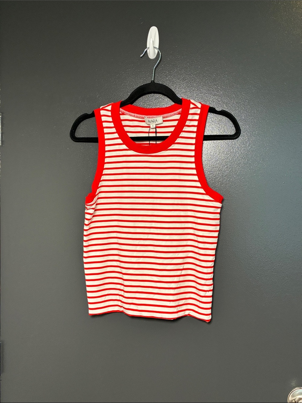 NWT Avara Red Striped Tank Top Sz S